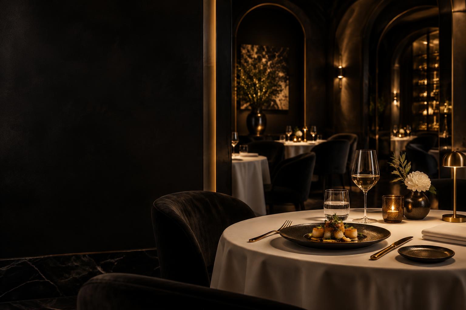 Velvet dining room set for an intimate evening